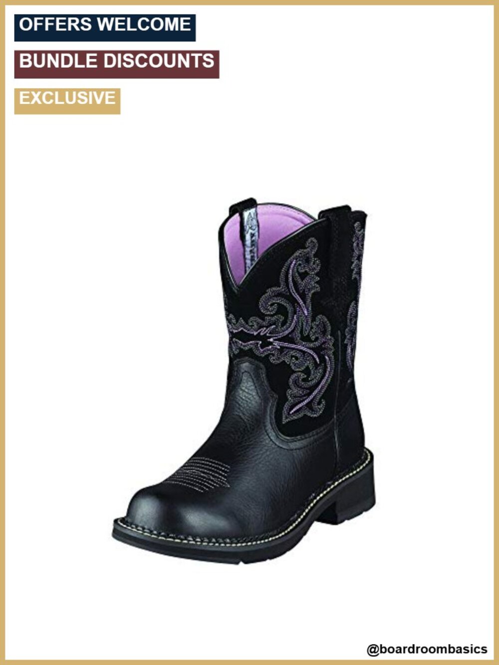 Suede Leather Western Slip-On Boot Fatbaby Toe 8" Shaft Pro Crepe Sole